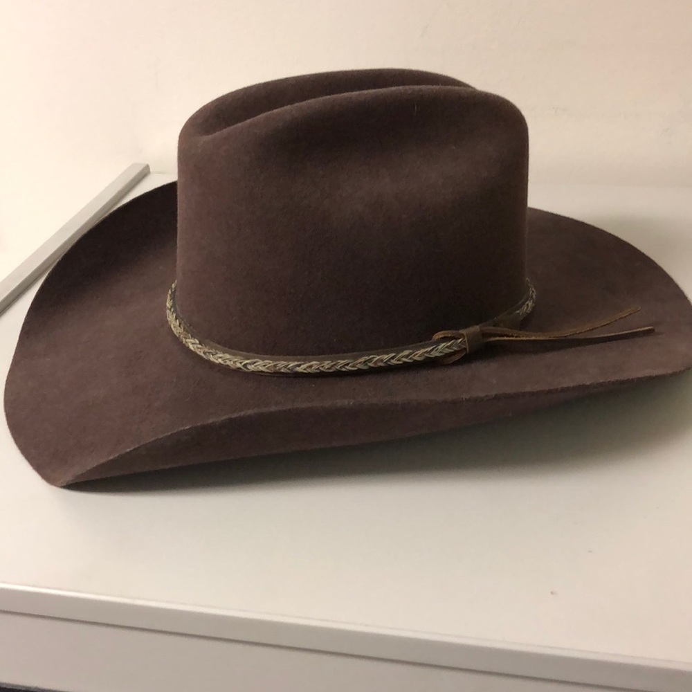MHT Westerns Brown Cowboy Hat Sz 7 1/8